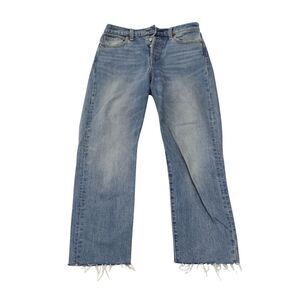 Levi's Distressed Hem Jeans in Blue Cotton Denim